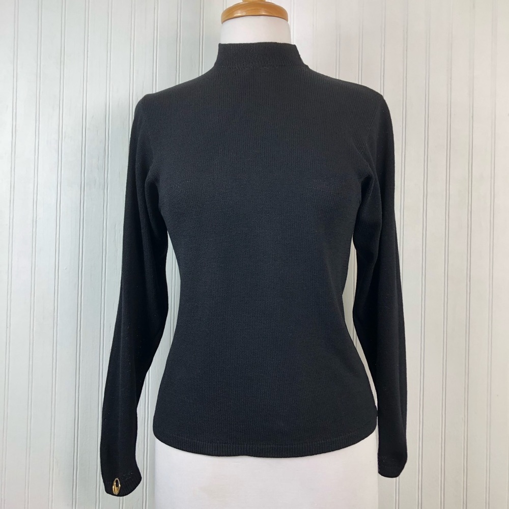 Marie St John Women's Vintage Black Pullover Sweater Sz P
